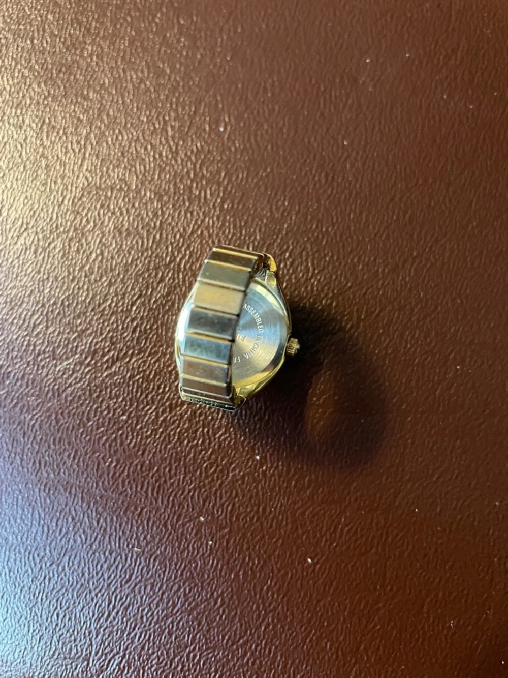 VTG FUTURA RING WATCH QUARTZ Time Wear Inc JAPAN Gold Tone needs battery
